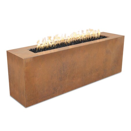 The Outdoor Plus 72 Rectangular Carmen Fire Pit - Corten Steel - Spark Ignition with Flame Sense - Natural Gas OPT-CRMCS7216FSEN-NG